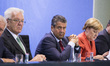 (L-R) Prime Minister of Baden-Wuerttemberg Winfried Kretschmann, Vice Chancellor and Forei...