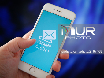 The Sarahah app is seen on an iPhone on 28 August, 2017 in this photo illustration. Saraha means honesty in Arabic and the app lets users se...