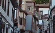 A narrow traditional street is pictured in the historic Hamamonu district of Ankara, Turke...