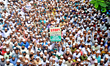Bangladeshi Muslims protests at Baitul Makaram National Mosque in Dhaka on 8 September 201...