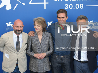 Venice, Italy. 08 September, 2017. Andrea Stucovitz, Charlotte Rampling, Andrea Pallaoro and Paolo Del Brocco attend the photocall of the mo...