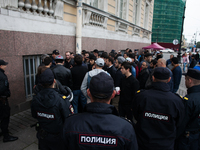 Rally in support of musulman Myanmar in Saint Petersburg, Russia, on 10 September 2017 on Dvortsovaya Place ended with mass detentions of Mu...