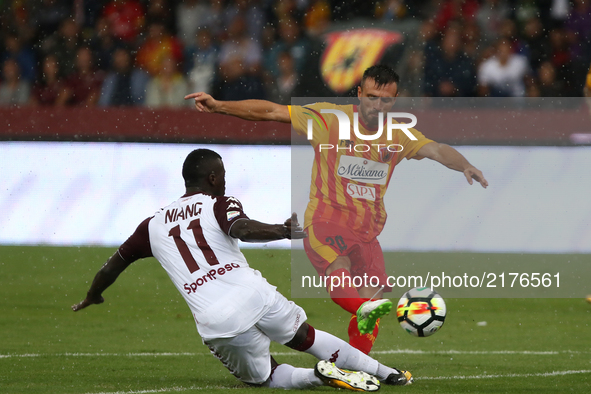Niang M'Baye of Turin FC during the Serie A match between Benevento Calcio and Torino FC at Stadio Ciro Vigorito on September 10, 2017 in Be...