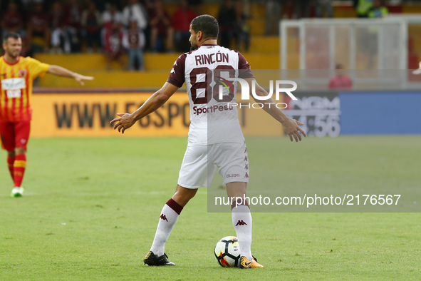 Rincon Tomàs of Turin FC during the Serie A match between Benevento Calcio and Torino FC at Stadio Ciro Vigorito on September 10, 2017 in Be...