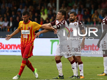 Belotti Andrea (C) of Torino reacts during the Serie A match between Benevento Calcio and Torino FC at Stadio Ciro Vigorito on September 10,...