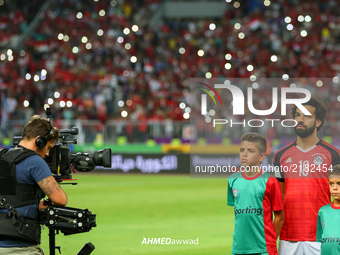 Mohamed Salah Egypt's  poses before the FIFA World Cup 2018 qualification football match between Egypt and Uganda at the Borg al-Arab Stadiu...