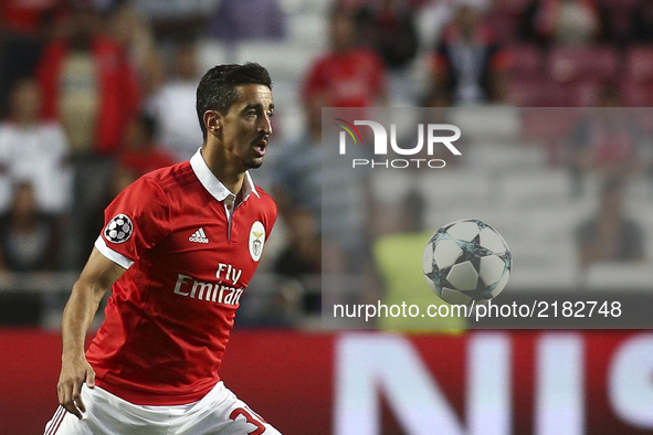 Benfica's defender Andre Almeida in action during the Champions League  football match between SL Benfica and CSKA Moskva at Luz  Stadium in...