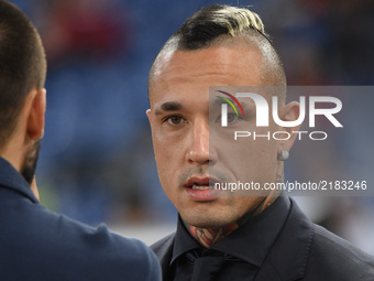 Radja Nainggolan during the UEFA Champions League football match AS Roma vs Atletico Madrid FC at the Olympic Stadium in Rome, on september...