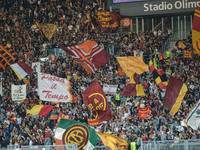 A.S. Roma fans during the UEFA Champions League group C football match AS Roma vs Atletico Madrid FC at the Olympic Stadium in Rome, on sept...
