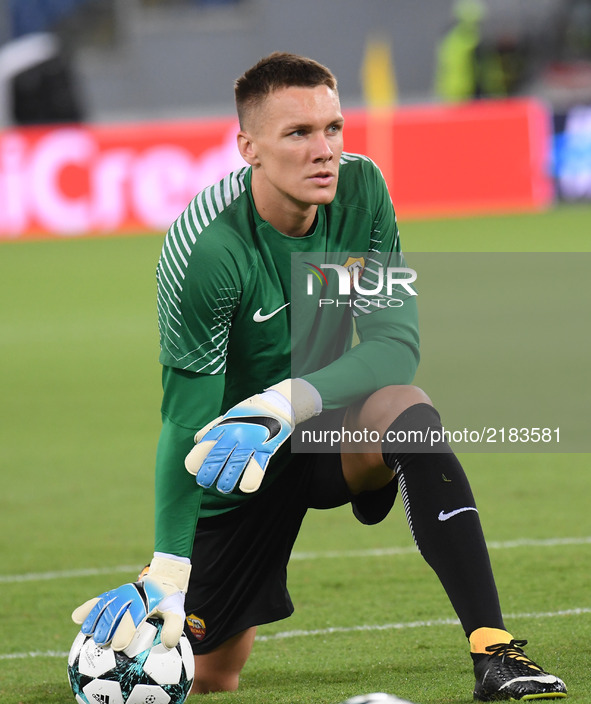 Lukasz Skorupski during the UEFA Champions League group C football match AS Roma vs Atletico Madrid FC at the Olympic Stadium in Rome, on se...