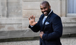 Teddy Riner arrives for a welcoming ceremony to celebrate Paris' coronation as host of the...