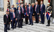 The french delegation poses before the ceremony to celebrate the Olympic Games 2024 in Par...