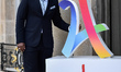 Teddy Riner leaves the Elysee Palace in Paris after a ceremony to celebrate Paris' coronat...