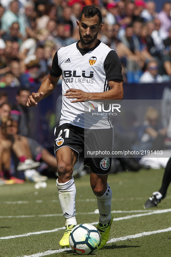 21 Martin Montoya of Valencia CF during spanish La Liga Santander match between Levante UD and Valencia CF  at Ciutat de Valencia  Stadium o...