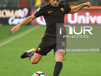 Alessandro Florenzi during the Italian Serie A football match between A.S. Roma and F.C. Hellas Verona at the Olympic Stadium in Rome, on se...