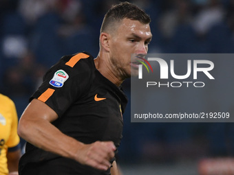 Edin Dzeko during the Italian Serie A football match between A.S. Roma and F.C. Hellas Verona at the Olympic Stadium in Rome, on september 1...