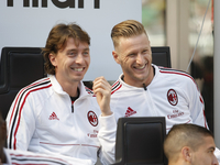 Riccardo Montolivo (capitano) (A.C. Milan) and Ignazio Abate (vice capitano) (A.C. Milan) during Serie A match between Milan v Udinese, in M...
