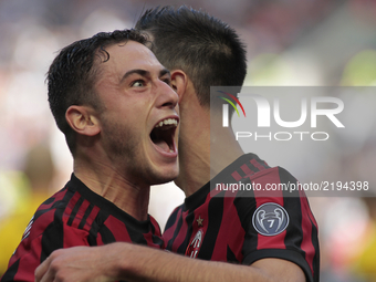 Davide Calabria (A.C. Milan) during Serie A match between Milan v Udinese, in Milan, on September 17, 2017 (