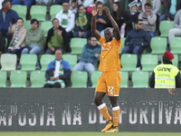 Porto's Portuguese midfielder Danilo Pereira celebrates after scoring goal during the Premier League 2017/18 match between Rio Ave FC and FC...