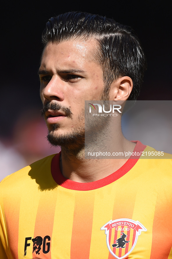 Lorenzo Venuti of Benevento Calcio during the Serie A TIM match between SSC Napoli and Benevento Calcio at Stadio San Paolo Naples Italy on...