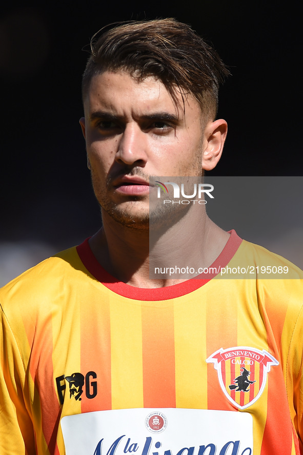 Luca Antei of Benevento Calcio during the Serie A TIM match between SSC Napoli and Benevento Calcio at Stadio San Paolo Naples Italy on 17 S...