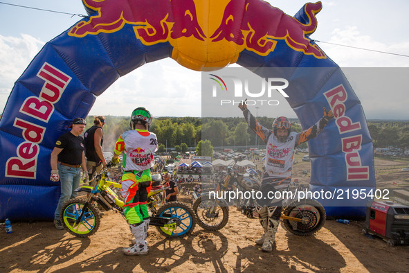 The winner Makeup scooters perform on the impossible climb  during RED BULL EPIC RISE on 17 September 2017 in Ciglione della Malpensa, Milan...