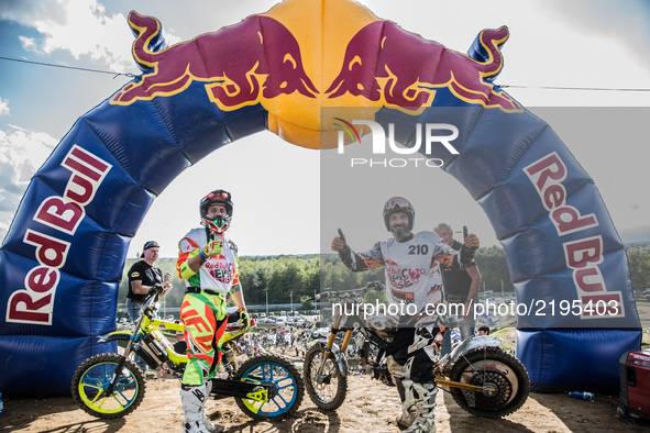 The winner Makeup scooters perform on the impossible climb during RED BULL EPIC RISE on 17 September 2017 in Ciglione della Malpensa, Milan,...