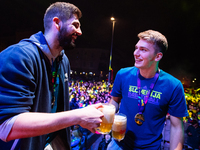 Luka Doncic and Slovenian fans attend celebrations in Ljubljana after Slovenian basketball team historical win in European Championship in I...