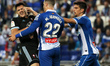 Maxi Gomez and Mario Hermoso during La Liga match between RCD Espanyol v Celta , in Barcel...
