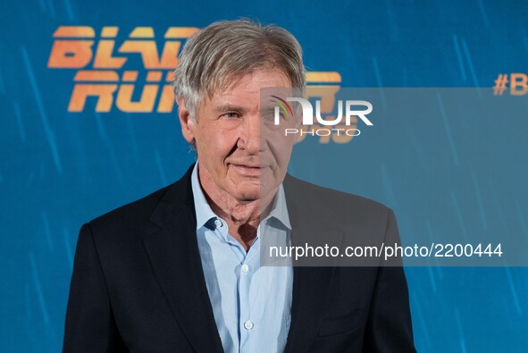 Harrison Ford atends the 'Blade Runner 2049' movie photocall at 'Villamagna Hotel' in Madrid on September 19, 2017 