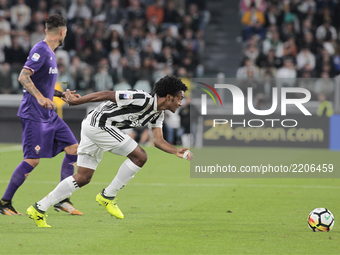 Juan Cuadrado during Serie A match between Juventus v Fiorentina, in Turin, on September 20, 2017 (