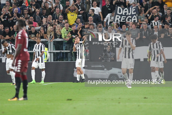 Paulo Dybala (Juventus FC) celebrates after scoring during the Serie A football match between Juventus FC and Torino FC at Allianz Stadium o...