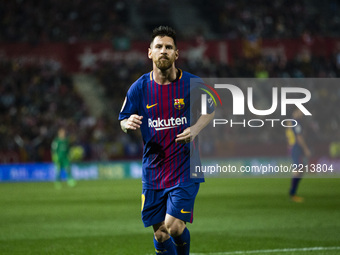 Leo Messi from Argentina of FC Barcelona during the La Liga match between Girona FC v FC Barcelona  at Montilivi Stadium on September 23, 20...