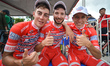 (Left-Right) Matteo Spreafico, Raffaello Bonusi and Kevin Rivera Serran (all Androni Sider...