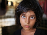  A portrait of Myanmar’s Rohingya girl, who fled from country’s ongoing military operations in Rakhine state, take sheltered at a refugee ca...
