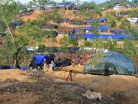 A view of Rohingya refugees tents in Ukhia, Bangladesh on September 24, 2017. About 430,000 Rohingya people have fleeing violence erupted in...
