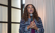 Tamika Mallory, activist and national co-chair for the Women’s March, speaks after receivi...