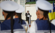 KIEV, UKRAINE - AUGUST 23: President of Ukraine Petro Poroshenko has a speech during Flag...