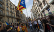Around 300 000 persons gather in the streets of Barcelona on 3 October 2017  to protest ag...