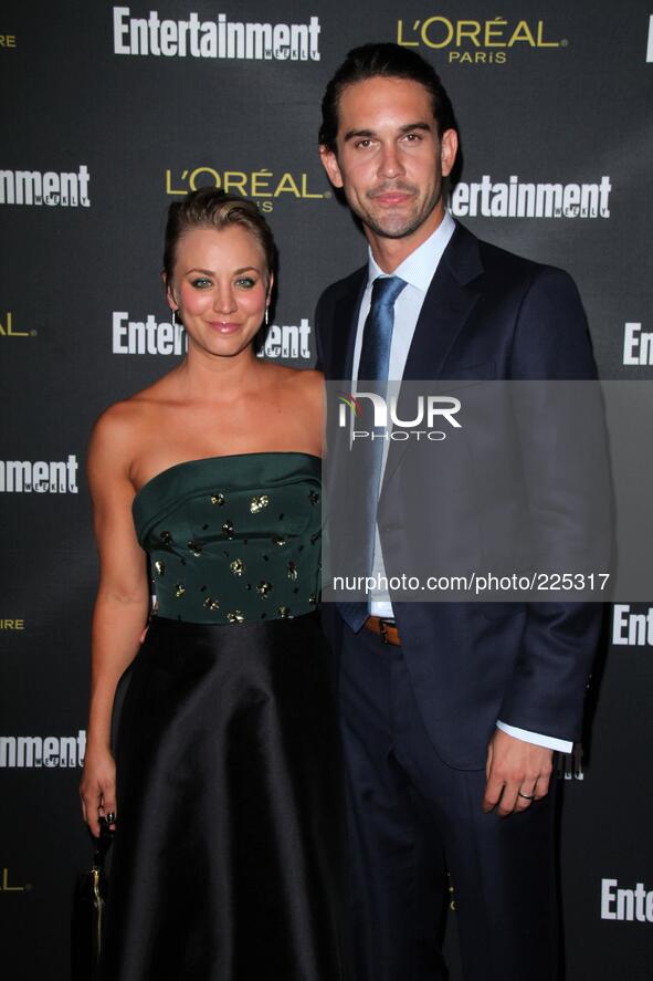 LOS ANGELES - AUGUST 23: Kaley Cuoco, Ryan Sweeting at 2014 Entertainment Weekly Pre-Emmy Party on August 23 2014 in Los Angeles, California...