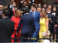 Canada's Prime Minister Justin Trudeau  and President of Mexico Enrique Pena Nieto  are seen  during   the Welcoming ceremony   at National...