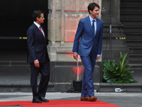 President of Mexico Enrique Pena Nieto and Canada's Prime Minister Justin Trudeau are seen  during   the Welcoming ceremony   at National Pa...