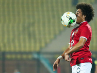 Hussein Sayed of Al-Ahly Sporting Club controls the ball during the Egypt Premier League match between Al-Ahly Sporting Club and Ittehad at...