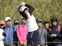 So yeon Ryu of South Korea action on the 7th tee during an KEB HANA BANK LPGA Championship Final at Sky72 Ocean Golf range in Incheon, South...
