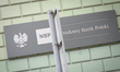 The logo of the Polish National Bank (NBP) with the Polish eagle is seen at a branch of th...