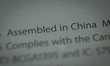 The text Assembled in China is seen on the back of an Apple iPad on 24 October, 2017. 