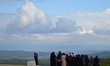 Local tourists visit Chunuk Bair on the Gallipoli peninsula in Canakkale, Turkey on Novemb...