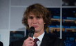 Alexander Zverev of Germany talks at The Official Launch for ATP Finals held at the Tower...