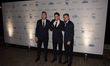Jack Sock of The USA (L), Dominic Thiem of Austria (C) and David GOffin of Belgium arrive...