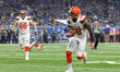 Cleveland Browns wide receiver Kenny Britt (18) runs the ball for a touchdown during the f...